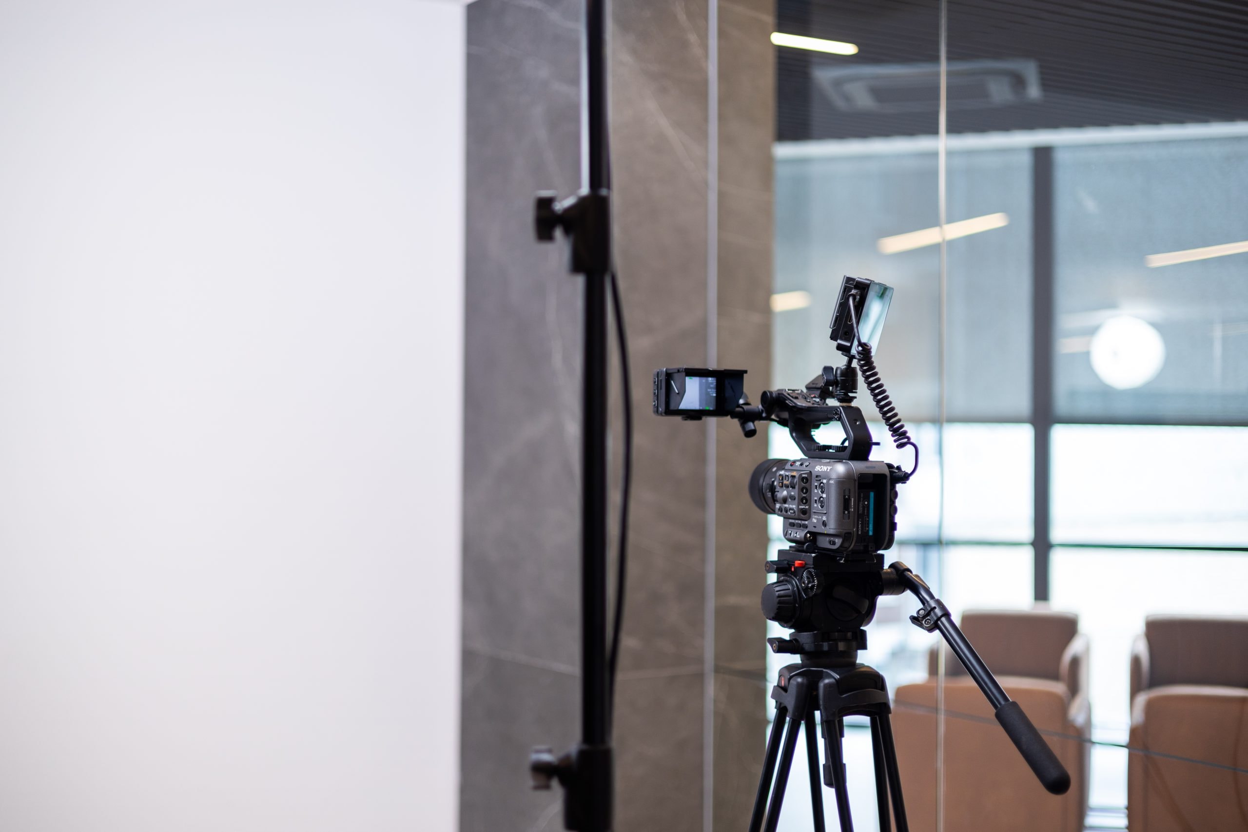 Camera setup voor bedrijfsfilm